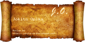 Jokits Opika névjegykártya